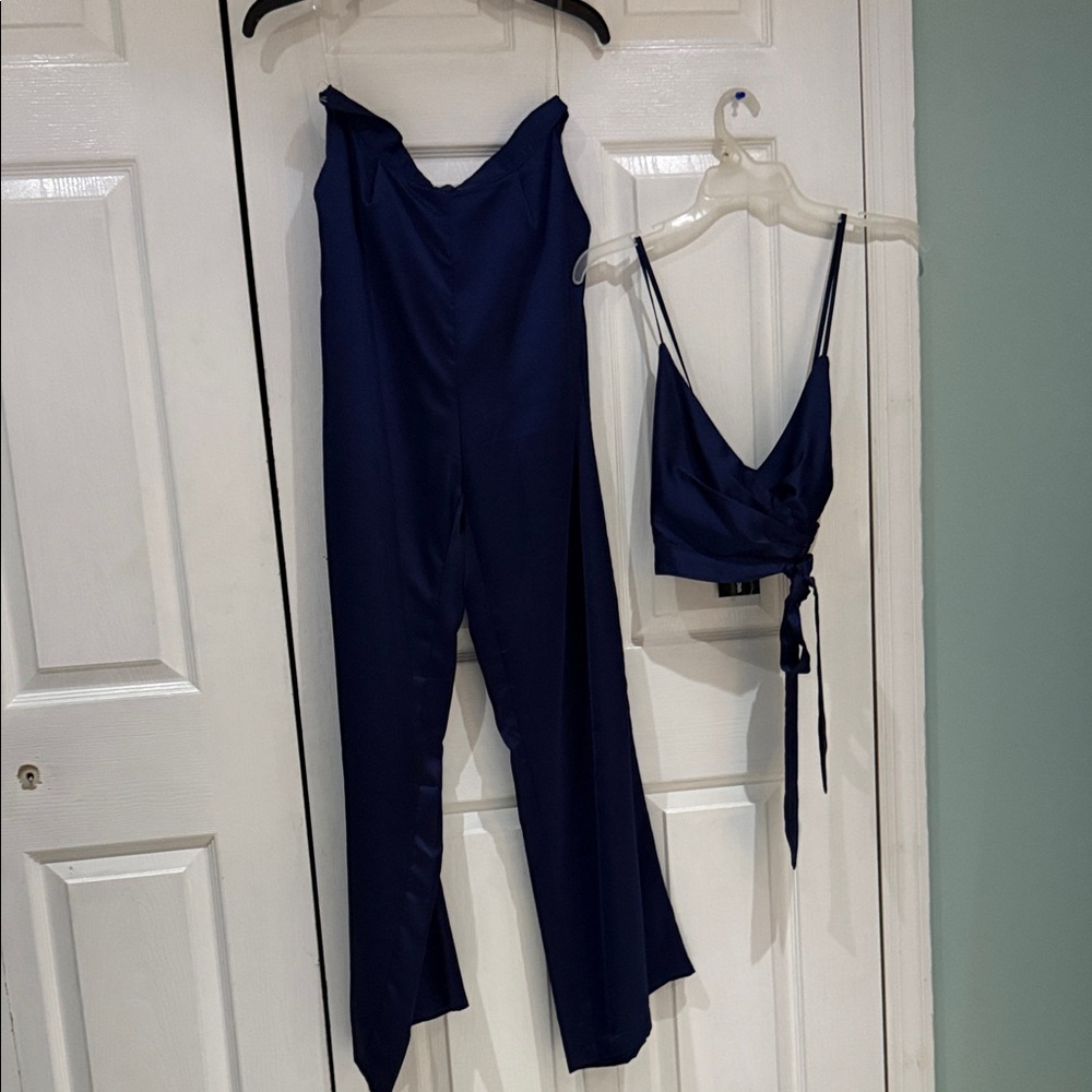 Fashion Nova Deep Blue Jumpsuit Set